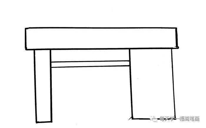 每天学一幅简笔画-桌子怎么画一步一步教