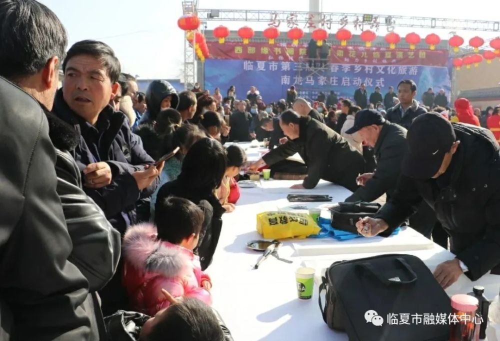 临夏市南龙镇举行大型名人现场作画活动