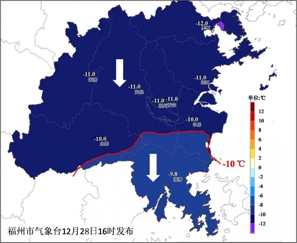 福州降温幅度有多大从中国天气网制作的冰冻线进程图来看,到31日超八