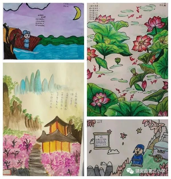 培养学生发现美,欣赏美,创造美的能力,学校开展了手术制作,诗配画,手