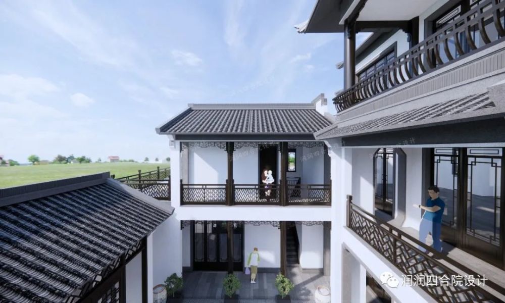 福建兄弟合建三层苏式四合院别墅,这个新春情更浓