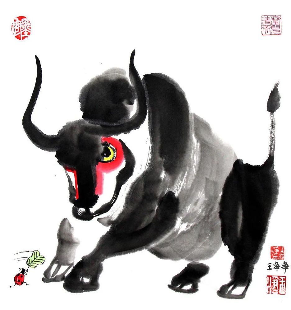 2021年牛的画,2021年牛年画 新年2021牛年插画元素,"牛"有"画"说