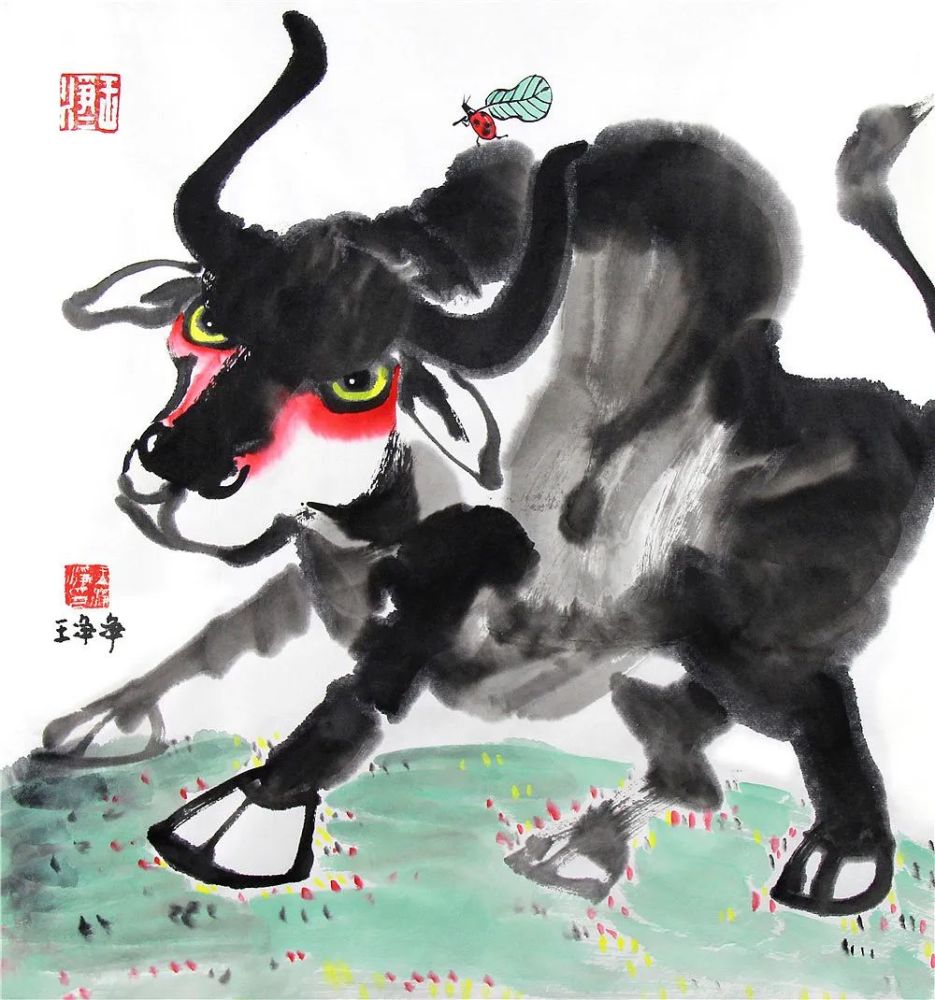 新年2021牛年插画元素,"牛"有"画"说