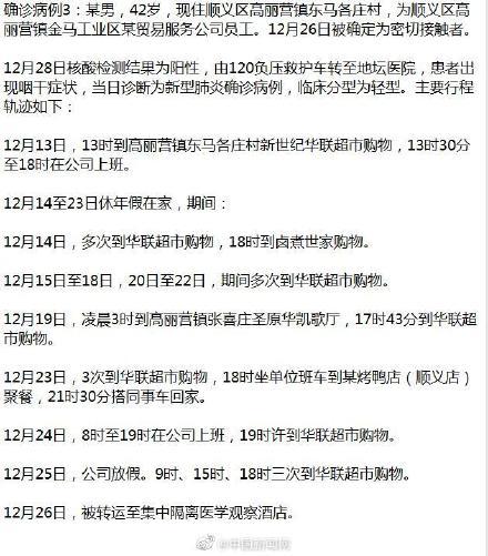 北京昌平7例确诊行程轨迹详情公布!「」