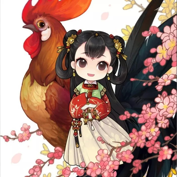 古风q版头像:愁生半额不开靥,只为多情团扇郎