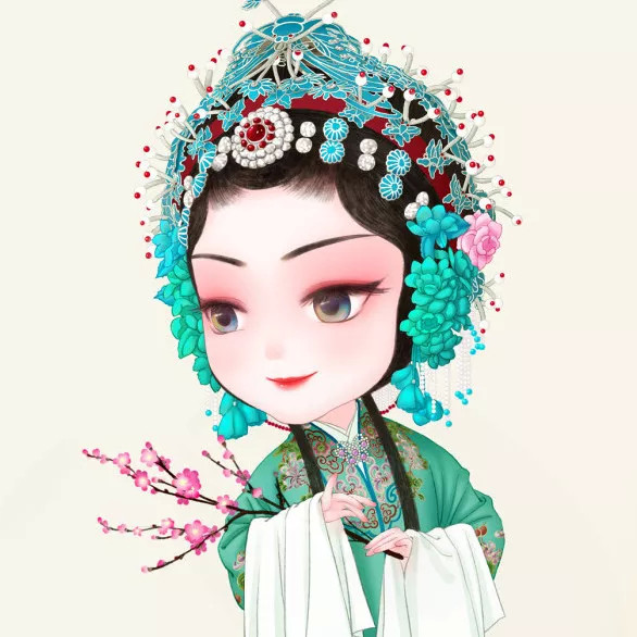 古风q版头像愁生半额不开靥只为多情团扇郎