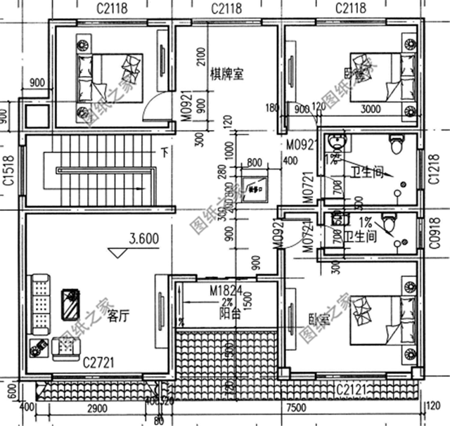 农村三间二层房子设计图及效果图,简单耐看,住着舒适