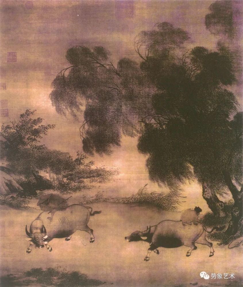 李迪(宋),风雨牧归图,绢本设色,123.7×105.6cm