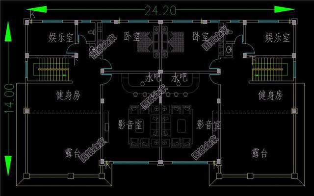 农村带车库双拼别墅设计图,双户都带车库,建好村里人都羡慕