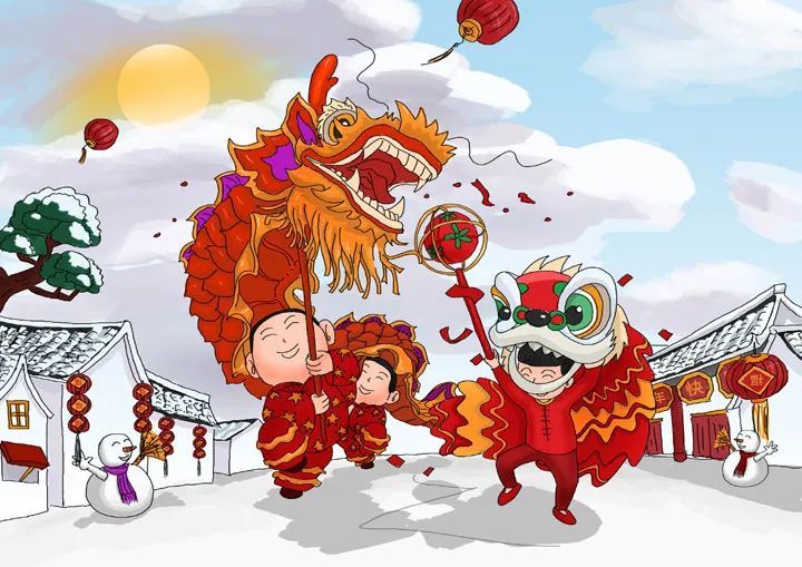 如祭诸神祭先祖,写门对挂春联,书写福字,舞龙灯,民间也逐渐形成祭神佛