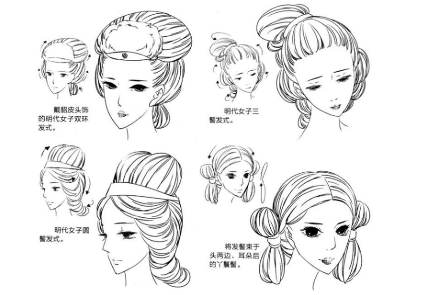 画师笔下的古代女子发型:唐宋元明清,总有一款适合你