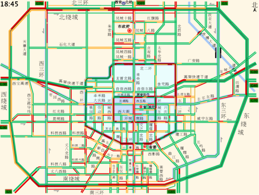 此刻,西安地铁部分站点实施客流控制,绕城高速有事故发生,压车较多