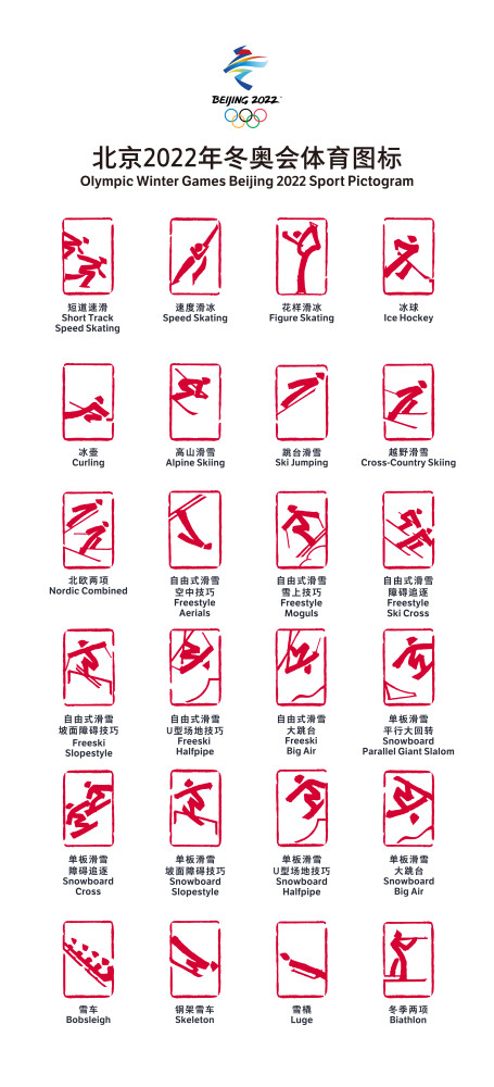 冰雪 |北京2022年冬奥会和冬残奥会体育图标发布