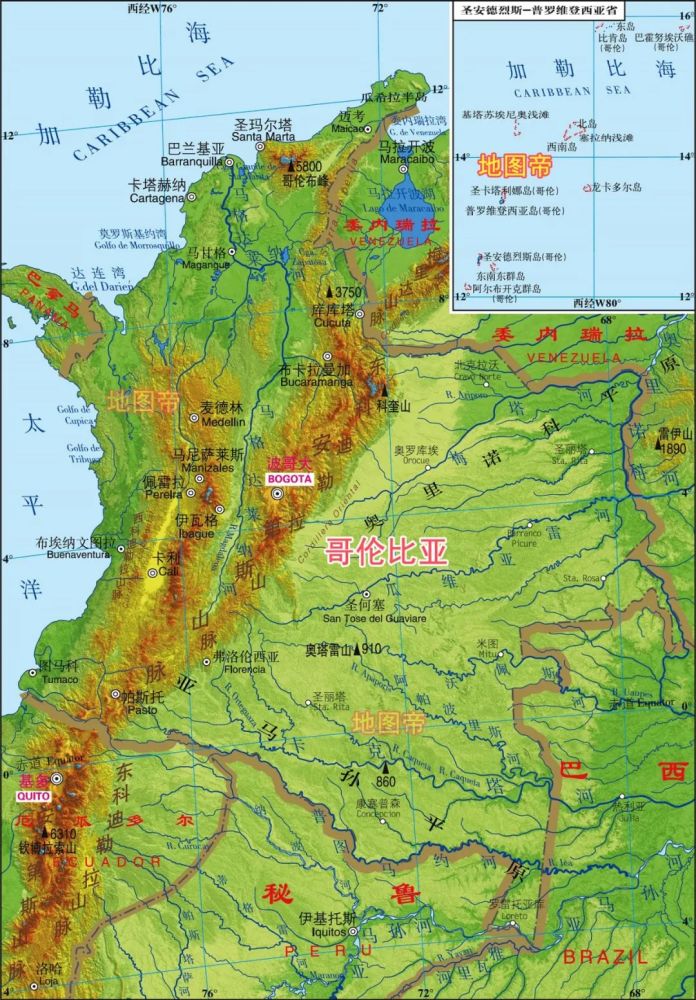 【高清】最新世界各国地形图