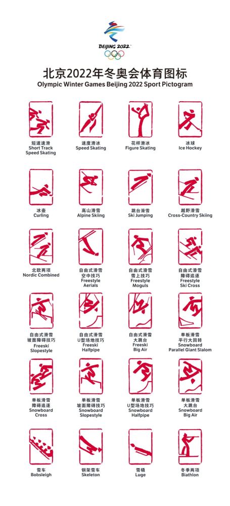 北京2022年冬奥会和冬残奥会体育图标发布