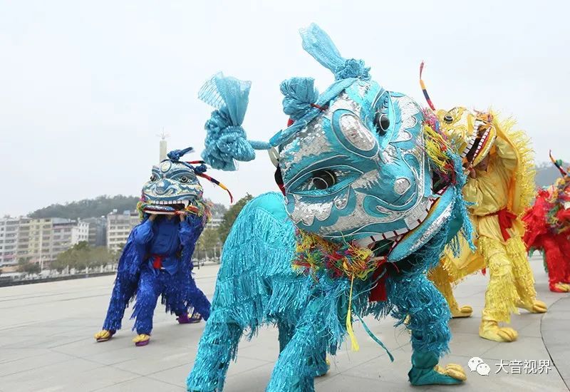 赣南民俗定南瑞狮喜迎新年