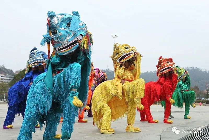 赣南民俗定南瑞狮喜迎新年