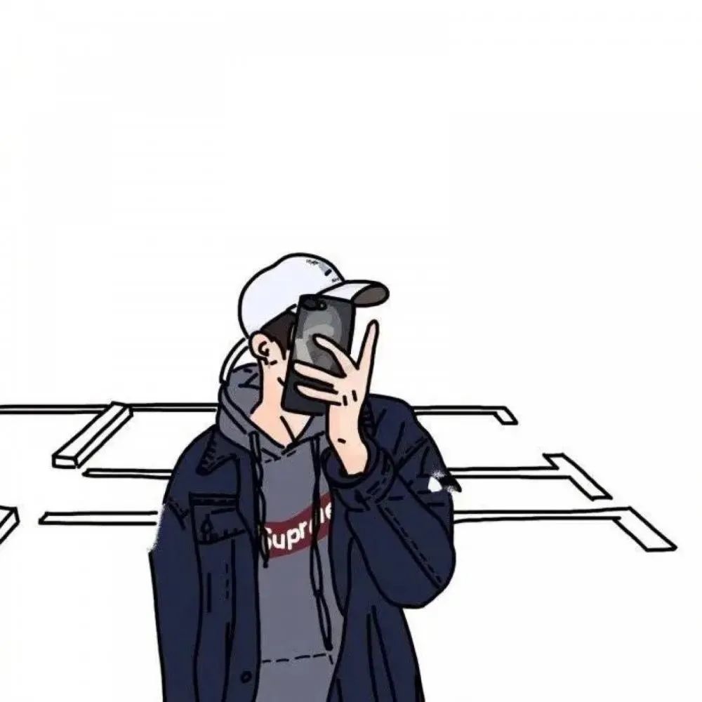 简笔画卡通男生头像 低头是题海 抬头是前途
