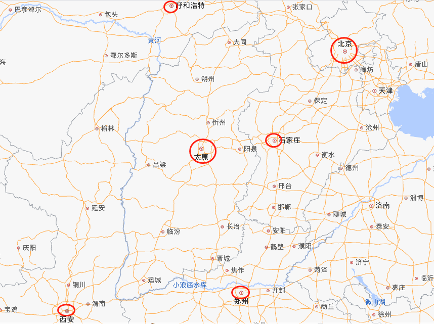 山西省周围省会城市