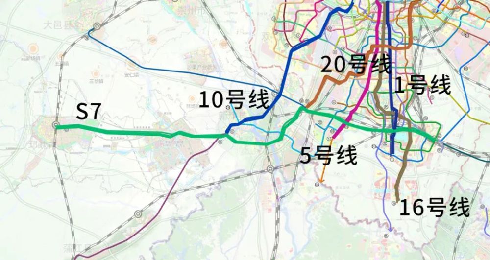 39,大  邑 主要线路:s8 ▼ 开通后大邑人可坐s8到新津 换乘地铁10号线