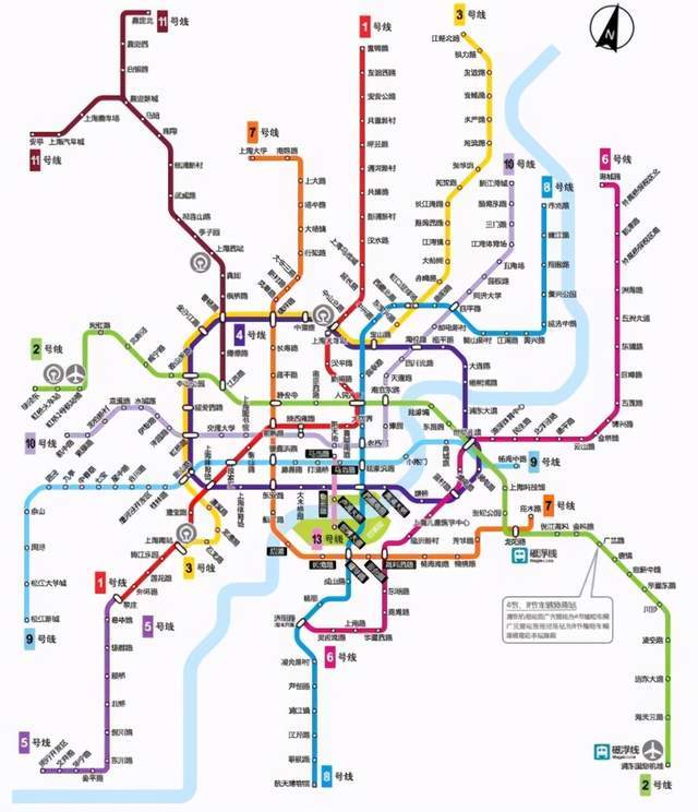上海地铁将形成23条线路,全长1154千米的轨道交通网络