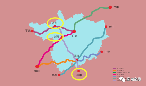 四川新规划高速公路:青川剑阁苍溪阆中.看看经过你家不?