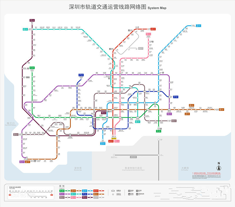 深圳地铁远景规划线网由28条线路组成,总长度约1335千米