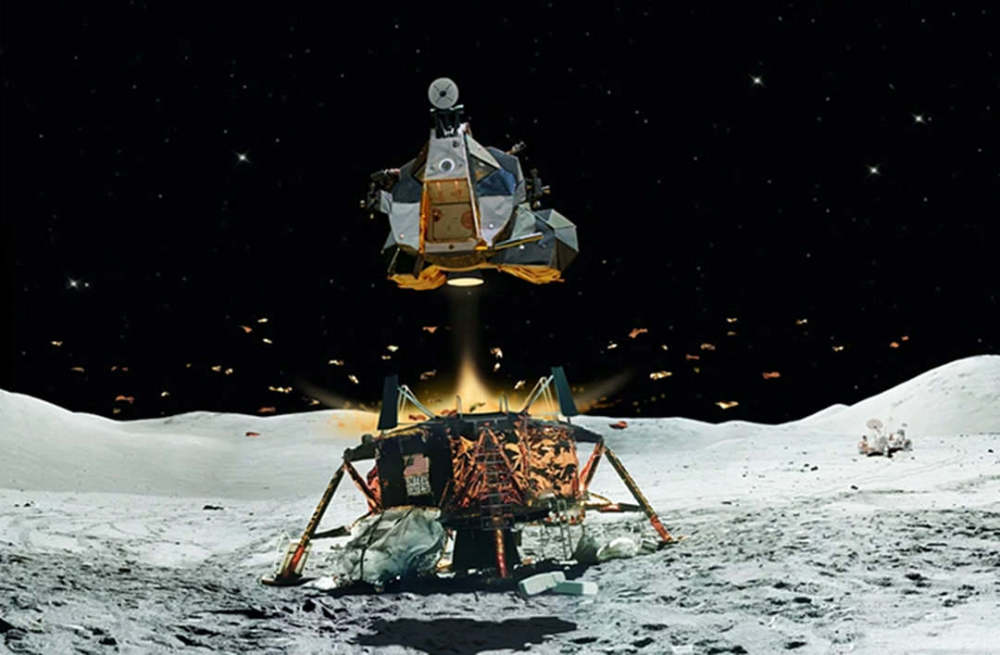 月球巨石都风化成月壤,美国旗和阿波罗宇航员的脚印能