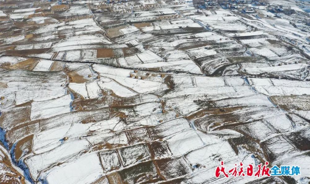 近日,雪后的积石山县刘集乡,层层梯田,皑皑白雪,构成了一幅美丽的冬日