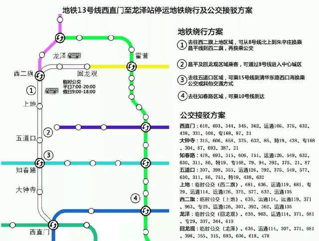 北京地铁13号线改造为13a,13b两条线路,形成交叉2条"l"型线路