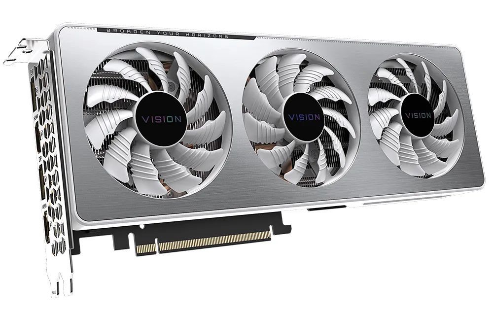 技嘉发布rtx 3060 ti vision oc雪鹰显卡:银白色标准双槽厚度设计