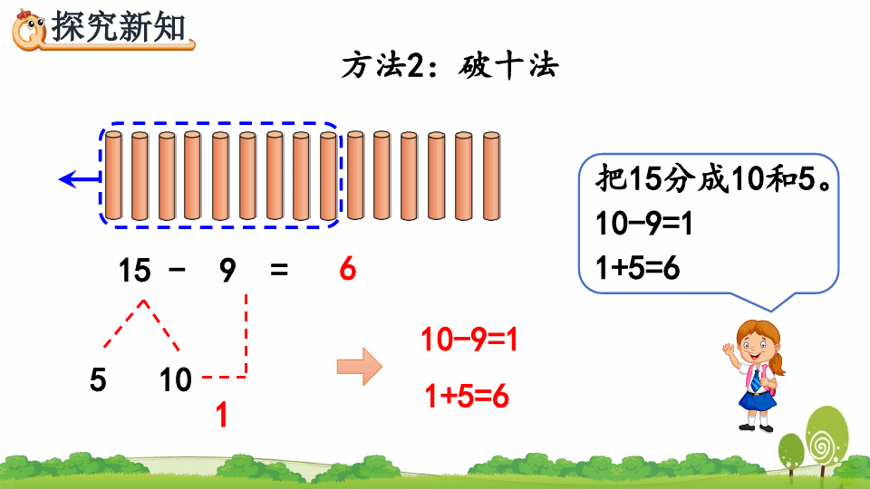 人教版一年级数学下册2.1《十几减9》知识点,微课堂,图文解读