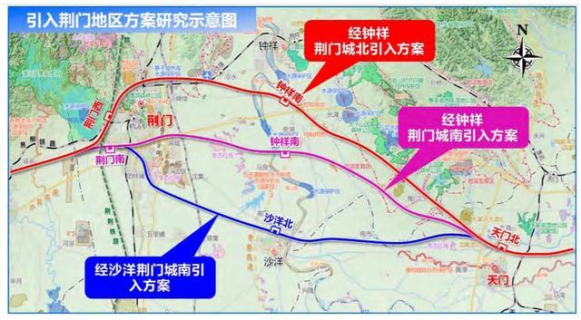 沿江高铁汉宜段在荆门境内原路线是从天门经沙洋至荆门,在荆门南部的