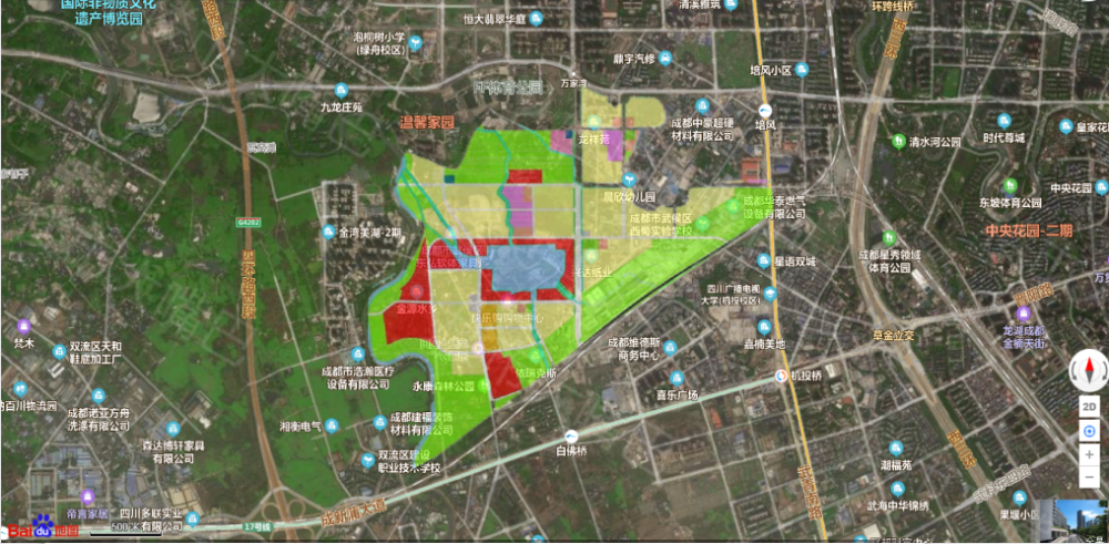 悦湖的区域归属是武侯新城环城生态北片区5个城市有机更新单元之一,悦