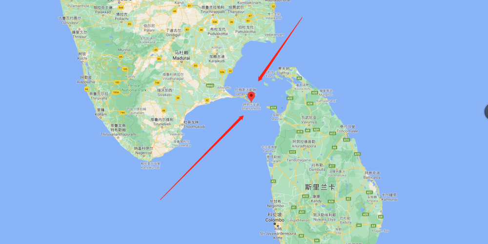 特努什戈迪镇,位于泰米尔纳德邦-拉梅斯瓦拉姆岛东部,与斯里兰卡的