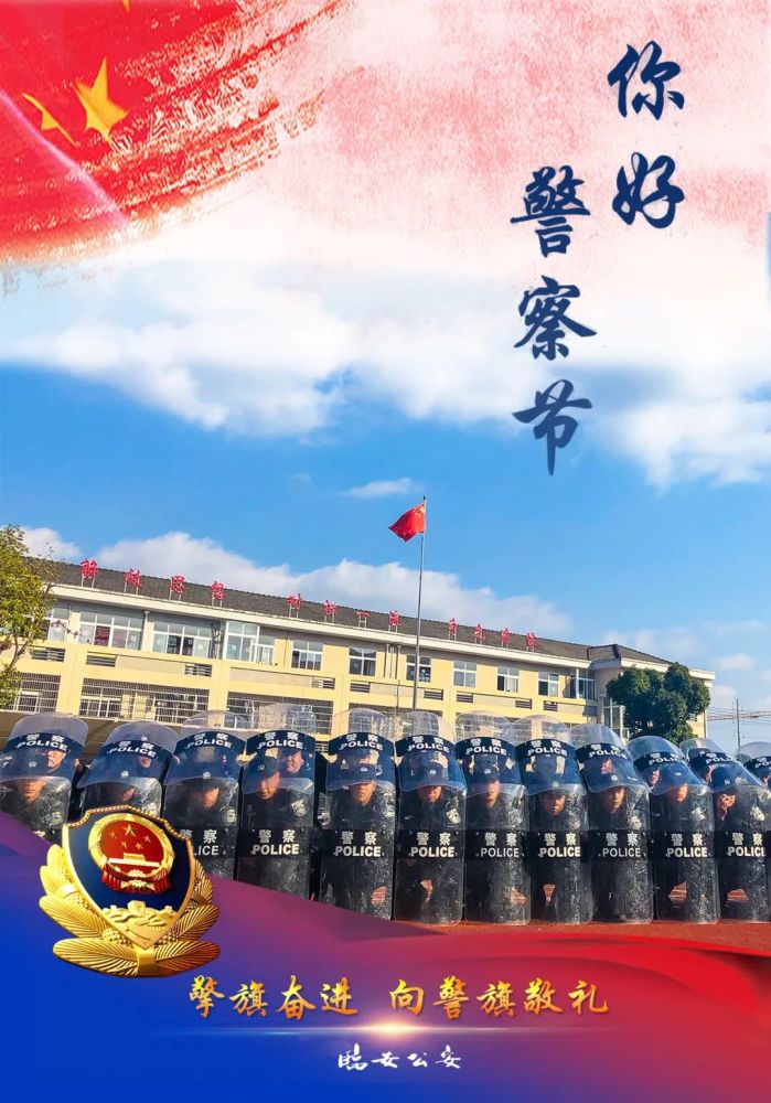 你好,警察节|擎旗奋进,临安公安向警旗敬礼!