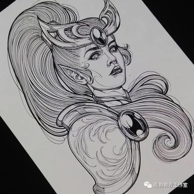 《点线面》——线条纹身刺青手稿