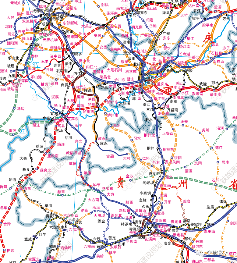 宜昌至涪陵,重庆至贵阳,泸州至遵义,宜宾至西昌高铁即将开工建设