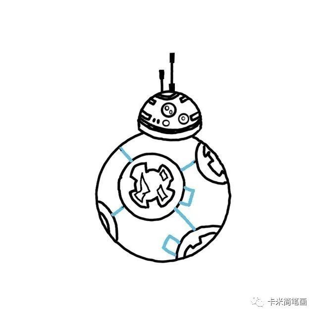 机器人简笔画-星球大战bb-8简笔画教程