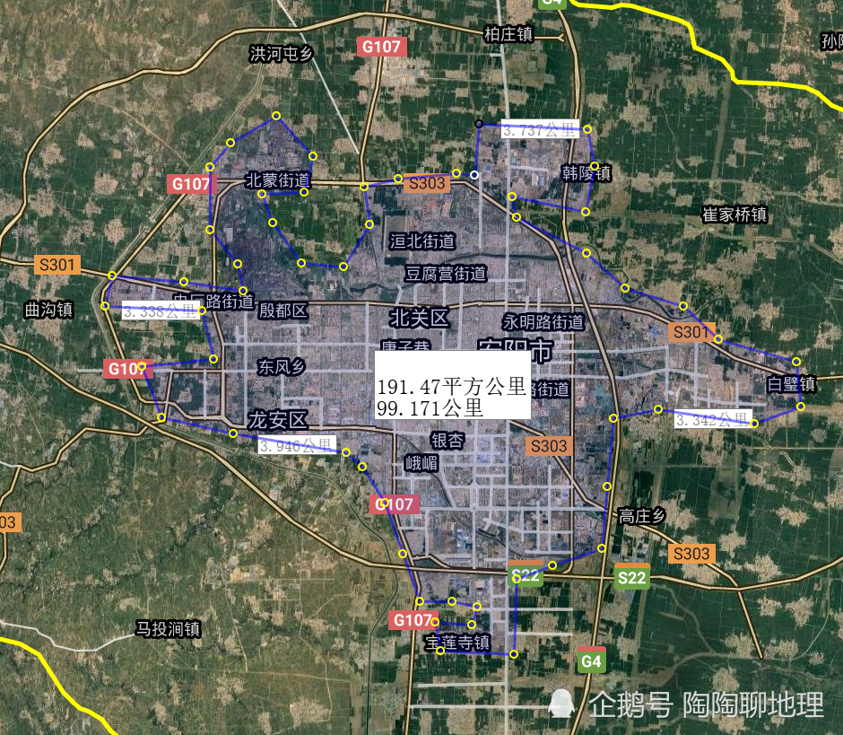 河南省黄河以北5大城市,城区面积比较:安阳市最大,鹤壁市最小