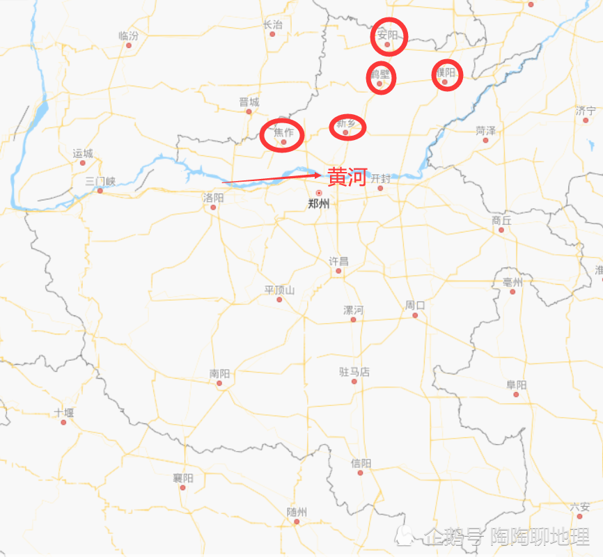 河南省黄河以北5大城市,城区面积比较:安阳市最大,鹤壁市最小