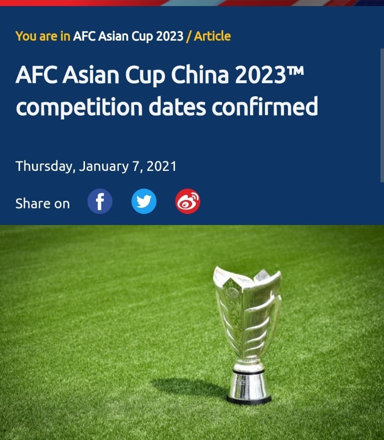 31天!2023年亚洲杯足球赛赛期敲定 将在成都等10城市举行