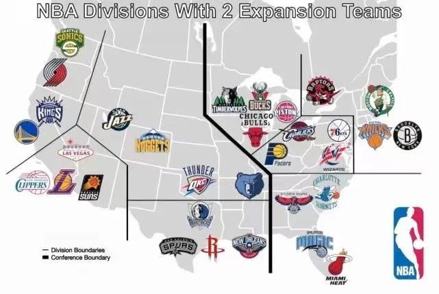 nba扩军计划曝光!新增两支球队,东西部各16队,森林狼被分到东部!