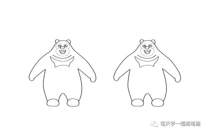 每天学一幅简笔画熊大熊二怎么画