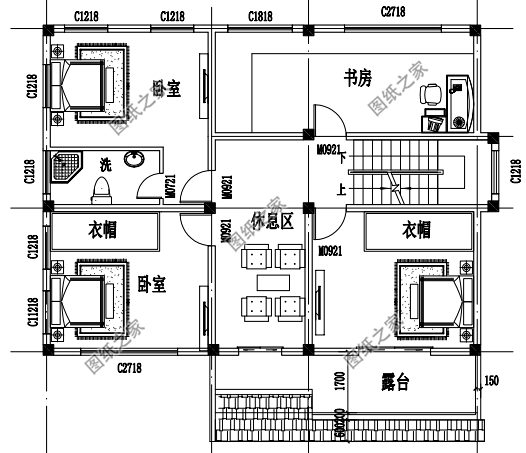 别墅二层户型图展示