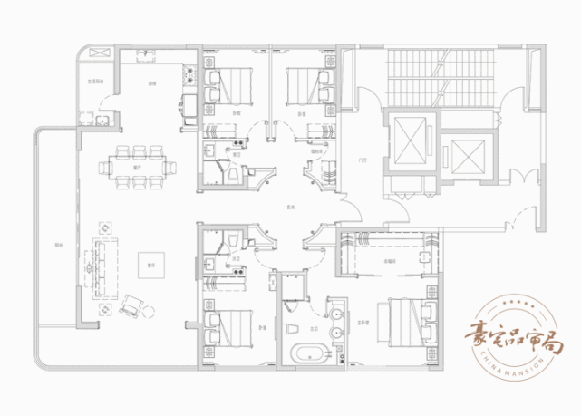 德商锦江天玺205㎡户型平面