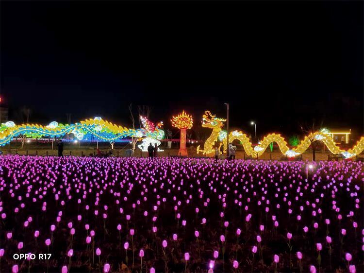 公园亮化实景展示,用灯光点亮山西长治太行公园