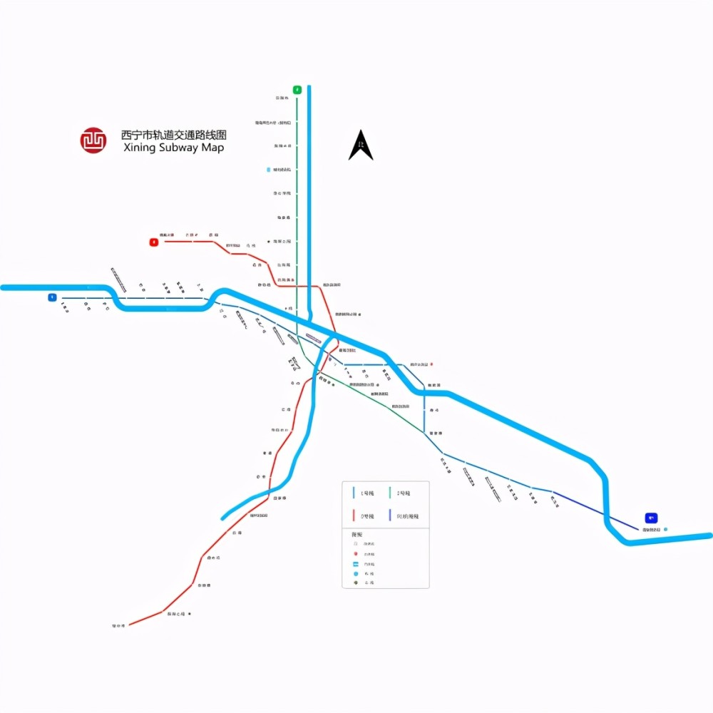 西宁市城市轨道交通由3条城区线和4条市域线组成