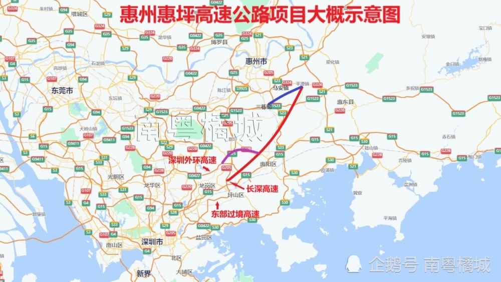 广东惠州新增一条高速公路,总长90公里双向八车道,连接深圳龙岗