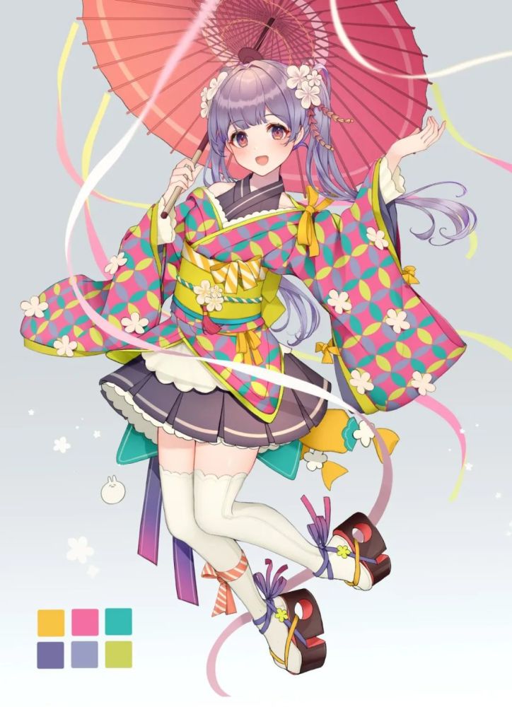 动漫女生头像古风二次元的日系和服少女